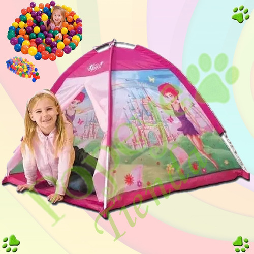 Carpa Casita Plegable Princesas Hadas Pelotero + 50 Pelotas