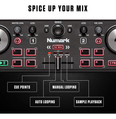 Controlador De Dj Numark Dj2go2 Touch 2 Deck Com Serato Dj