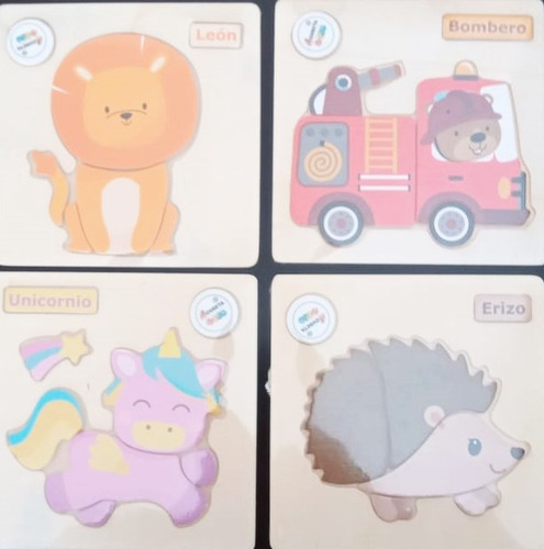 Pack De 11 Puzzles De Madera Para Niños - Letras Y Vehículos