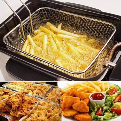 Kit 5 Mini Cesto Em Inox 14x11x7 Batata Frita Frango Churros