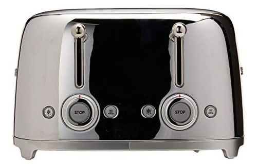 Tostadora Smeg De Los Años 50 Retro Line Cromada Ranura 4x4