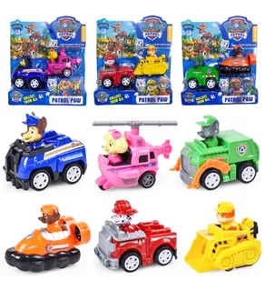 Paw Patrol Colección Completa De Carros De Impulso Importado