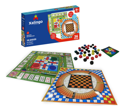 Juego De Mesa 18en1, 36 Piezas Madera Xalingo