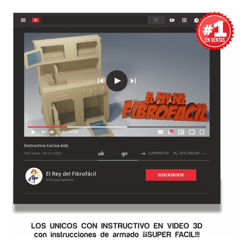 Imagen 7 de 8 de Heladera Infantil + Sticker Fibrofacil Juego Niña Niño