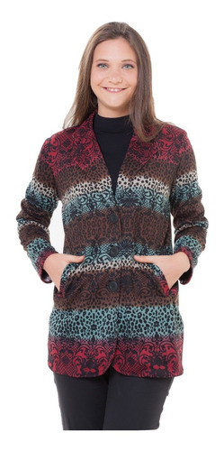 Imagen 1 de 7 de Saco Blazer Con Bolsillo Mujer Abrigado 9693