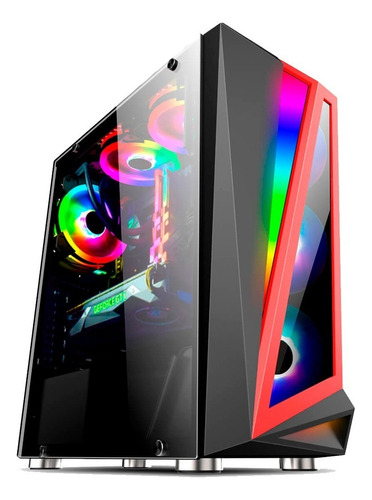 Gabinete Gamer Bluecase Bg040, Lateral Em Vidro, Frontal Rgb