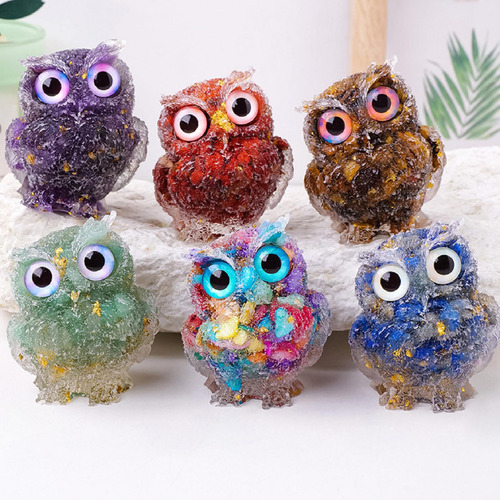 6 Decoración De Escritorio Mini Búho Estatuilla Ornamento,