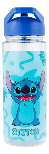 Stitch Garrafa Disney 450 Ml Mochila Sacola Stitch Azul Kit Chaveiro Emborrachado