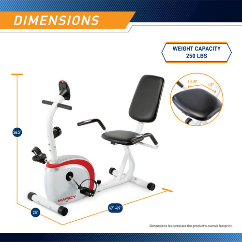 Marcy Ns908r Bicicleta Fija Reclinada Para Hacer Ejercicio.
