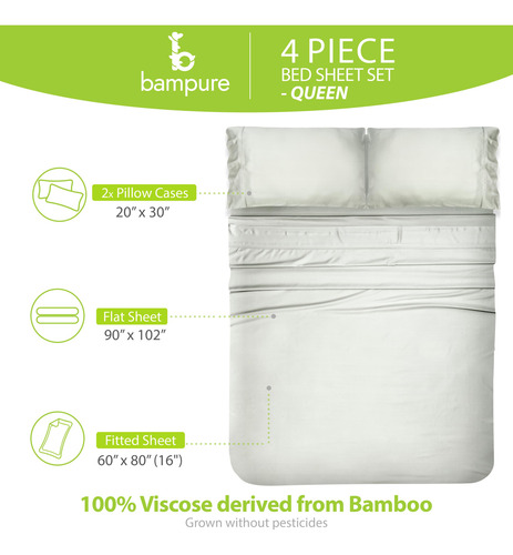Juego De Sábanas De Bambú De Lujo Bampure - 100% Pura