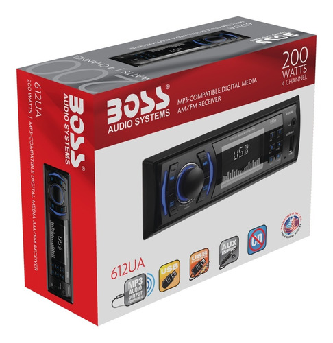 Reproductor De Sonido Boss Multimedia Din Simple Usb Aux Mp3