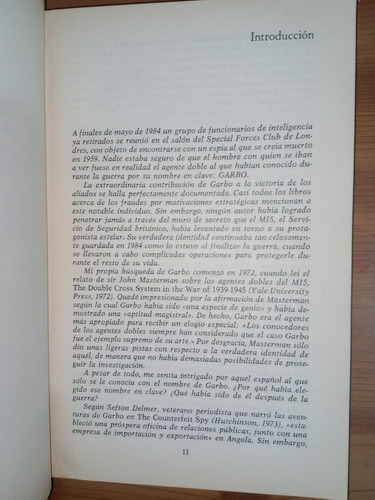 Libro Juan Pujol Con Nigel West Garbo El Espía Del Siglo