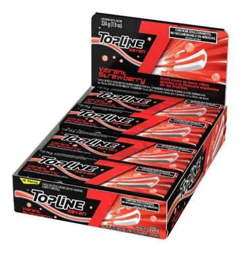 Chicles Topline Seven Vibrant Strawberry X16u X14gr