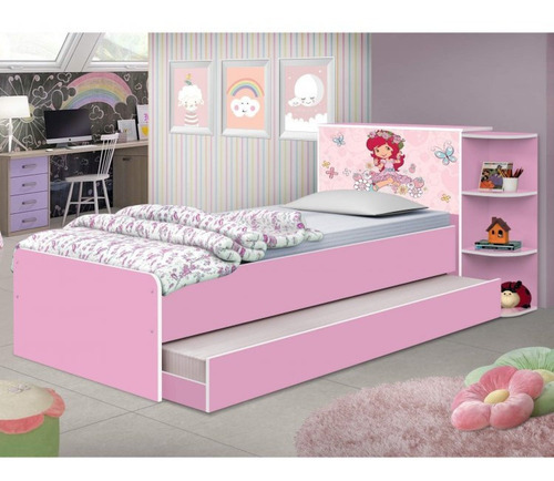 Bicama Infantil Liz Moranguinho J&a Móveis Rosa Cb