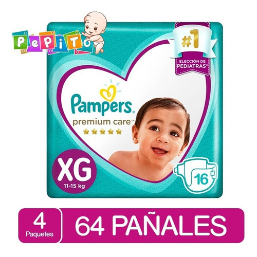 Pañales Pampers Premium Care Tallas M G Xg Xxg X4paquetes