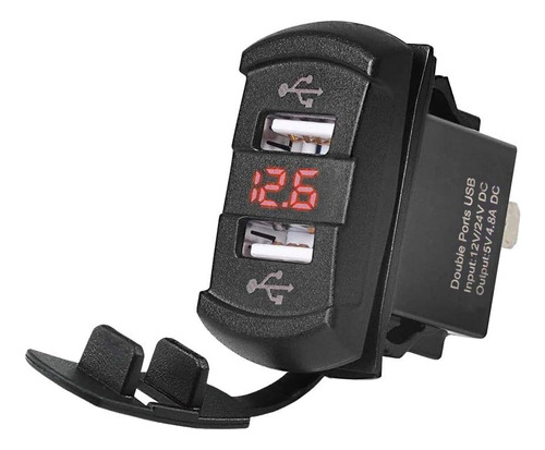 Cargador Usb Dual Con Voltímetro, 5v 4.2a Universal Rocker S