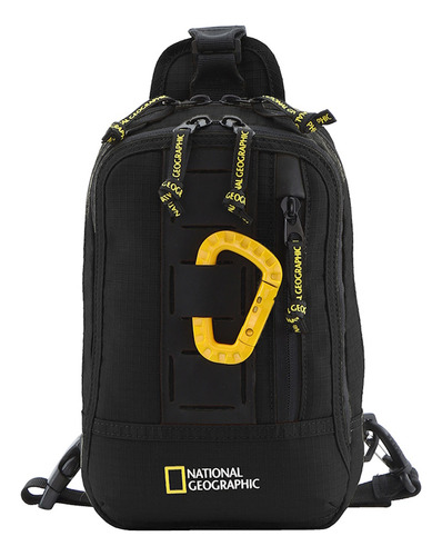 Mochila Bandolera Poliester Negro National Geographic Diseño De La Tela Liso