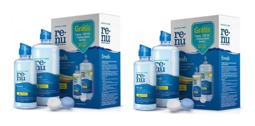 2 Kits Renu Fresh Solução Limpeza Lentes De Contato Bausch