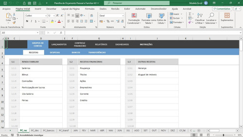 Planilha De Orçamento Pessoal E Familiar 4.0