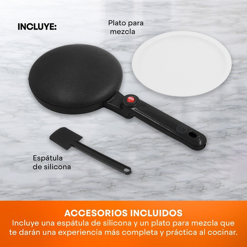 Crepera Eléctrica Portátil Negro Masterchef