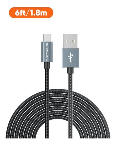 Cablecreation Cable Micro Usb 6ft Gris, Cable Micro Usb A Us