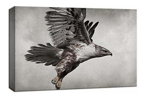 Nwt Canvas Wall Art Wildlife Hawk In The Sky Pintura Obra De