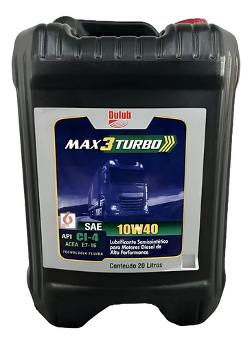 Óleo Semi Sintético Diesel Dulub Max 3 Turbo 10w40 Ci4 - 20l