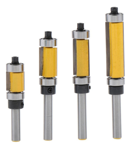 4pcs Raspado Trim Router Bits, 1/4 ''taladro Cojinete