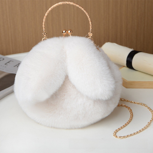 Lindo Bolso De Conejo De Felpa Para Mujer, Bandolera Con Con