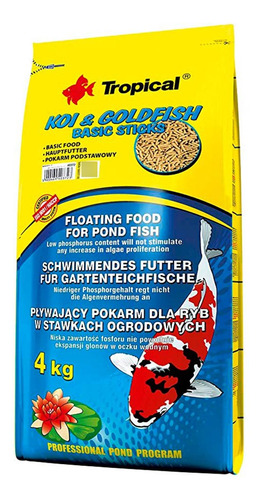 Raçao Tropical Carpa Kinguio Koi & Goldfish Basic Sticks 4kg