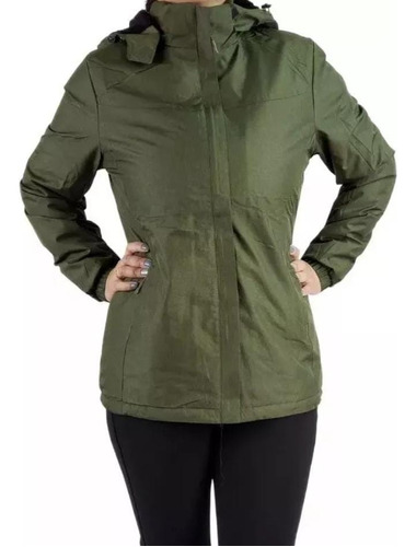 Chaqueta Corta Viento Térmica Impermeable Con Forro Mujer.