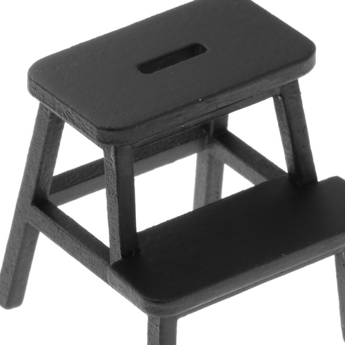 2 Silla De Casa De Muñecas Pintada A Mano, Silla De Negro