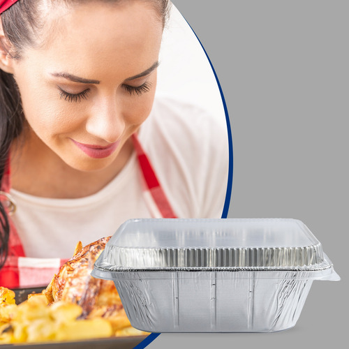 Molde De Aluminio Media Pavera Alta Con Tapa Baja 5.8l 5 Pz Plateado