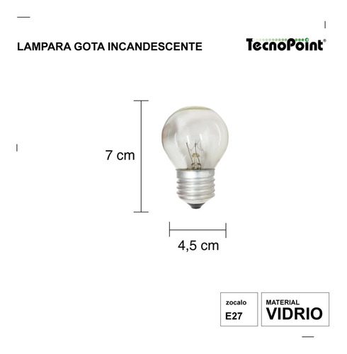 Imagen 4 de 10 de Lámpara Incandecente 24w E27 Guirnaldas France Pack X 10