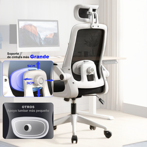 Jeeleeko Silla Gamer Oficina Ergonómica Inclinable Del Tapizado Malla Color Blanco Material Del Tapizado Algodón Color Blanco