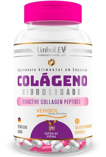 Colágeno Verisol Vitamina C 120 Cápsulas 500mg - Linho Lev