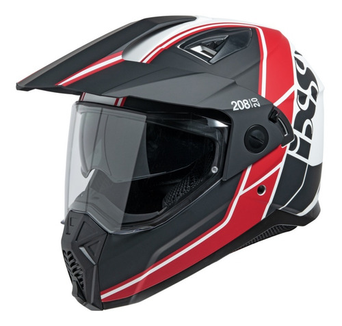 Casco Enduro Off Road Marca Ixs 208 C/lentes Negro/rojo