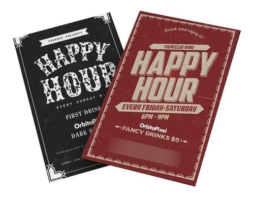 Flyers Banners Publicitario Happy Hour Editables Photoshop