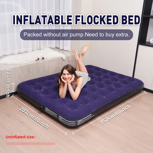 Colchón Queen Inflable Colchoneta Restonic 152*191*22cm Air Azul