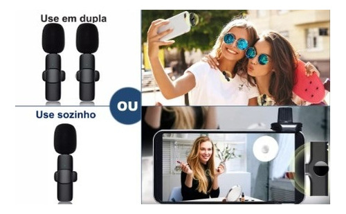 2 Microfones Lapela Sem Fio Tipo C Android Profissional