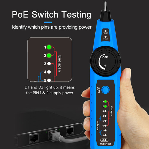 Cable De Prueba Noyafa Kit Rojo Rj11 Rj45 Cat5 Cat6 Poe Tel