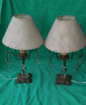 Comprar Antiguas Lamparas Portátiles Bronce Y Caireles De Mesa 