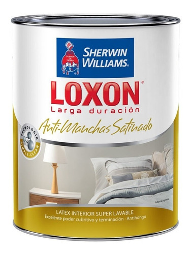 Loxon Pintura Latex Interior Satinado 1 Litros Sherwin Alfa