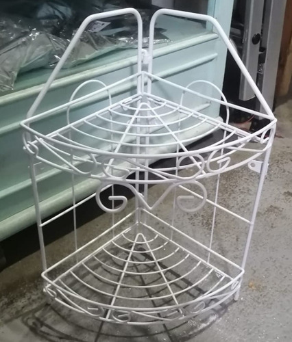 Organizador Esquinero De Piso O Pared Metálico 2 Niveles