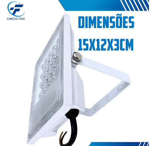 Refletor Led Rgb Com 50w Para Iluminação Externa E Jardim