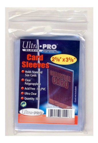 Ultra Pro Card Sleeves Paquete X 100 Unidades Trading Cards