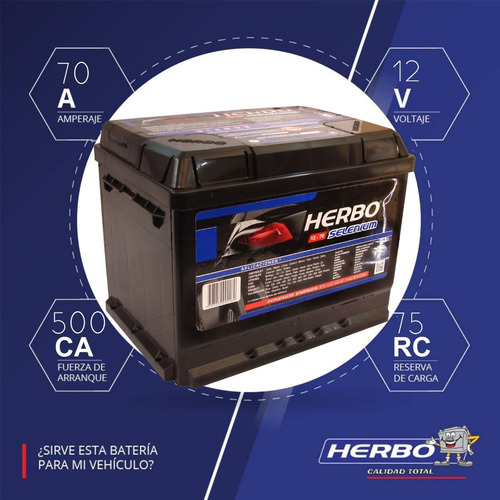 Bateria Herbo Selenium 12x70 Peugeot 208