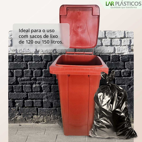 Coletor De Lixo Com Rodas E Tampa Uso Pesado Varias Cores