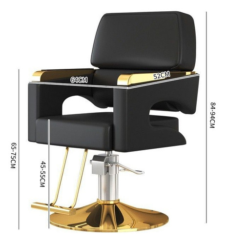 Sillón De Barbero Ergonómico Con Altura Ajustable Color Nego