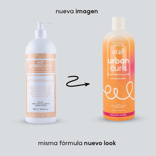 Acondicionador Para Cabello Rizado Urban Curls Sin Sal 960ml